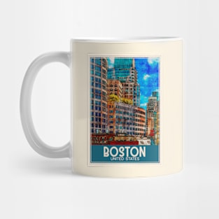 Travel Art Boston United States Mug